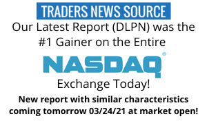 We Are Following Up Our #1 Gainer on the Entire NASDAQ Exchange With…