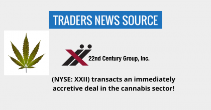 22nd Century Group (NYSE: XXII) transacts an immediately accretive deal in the cannabis sector